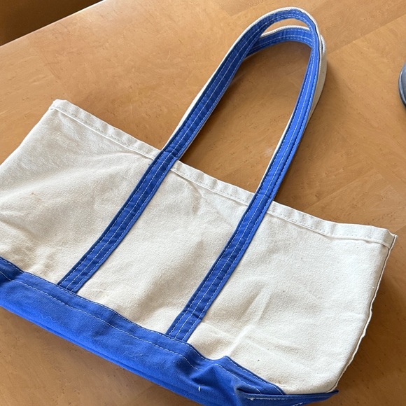 Heavy Canvas Blue and White Tote Bag - Picture 2 of 5